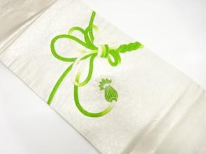 組紐模様　刺繍　名古屋帯